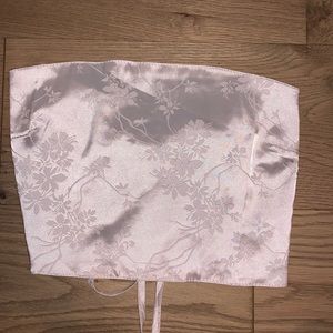 Satin Crop Top Tie-Up Back